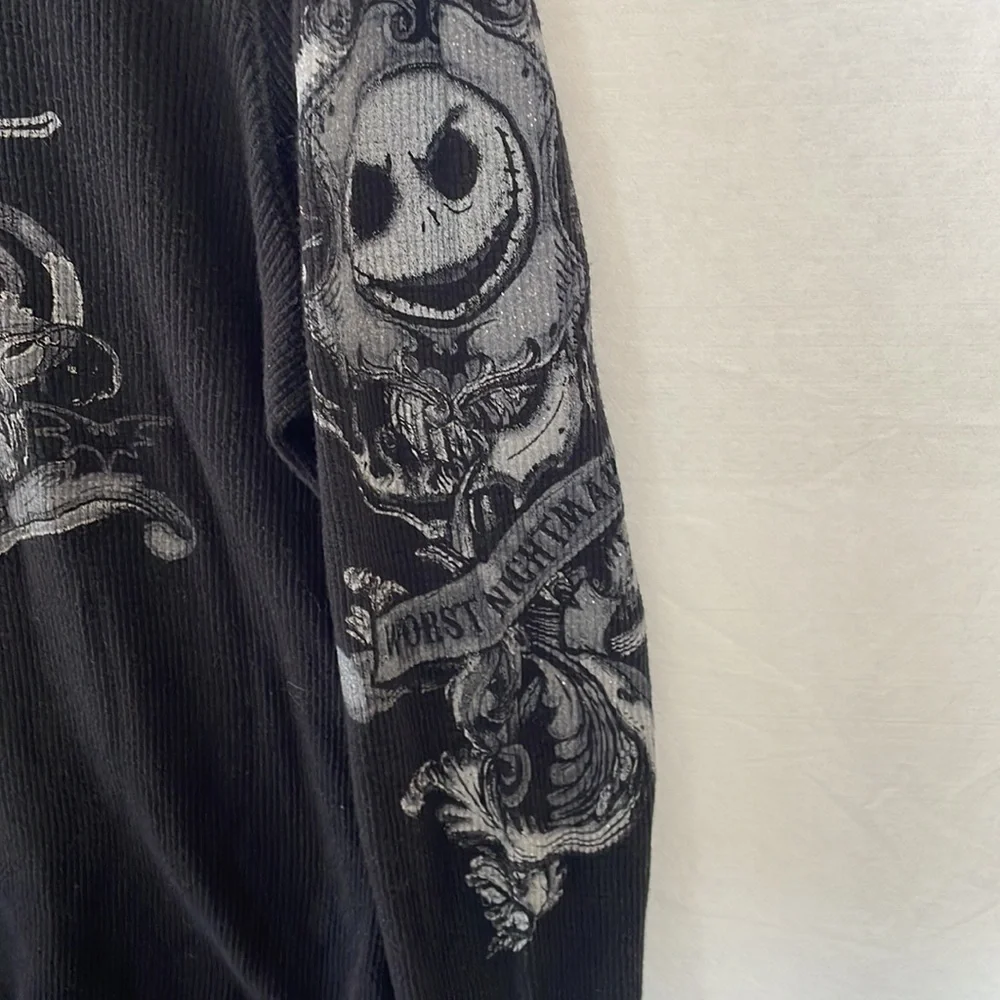 DISNEYPARKS Jack Skellington Nightmare Before Christmas waffle knit top. Size XL - Picture 3 of 5